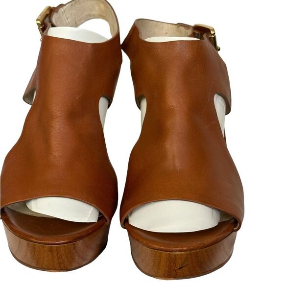 Michael Kors Brown leather Wood Wedges - Picture 9 of 11
